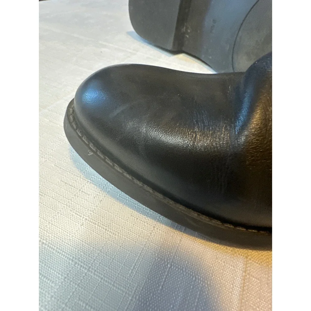 Michael Kors Black Leather Ankle Boots Logo Buckle‎ Detail Zip Up